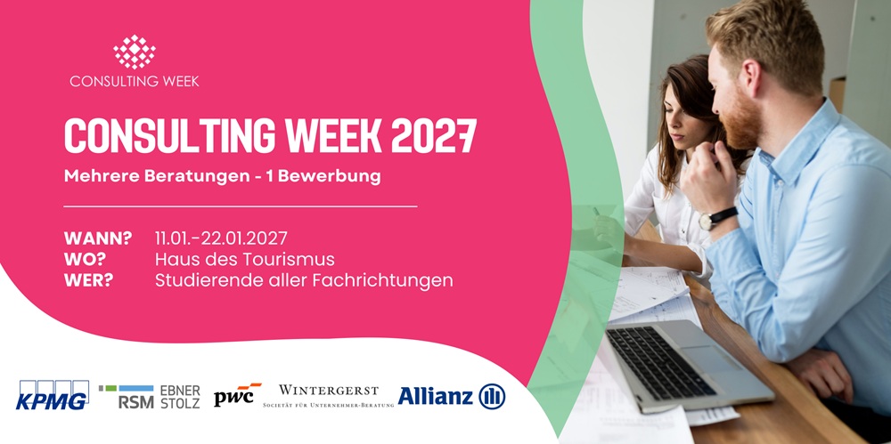 Consulting Week 2027: Karrierechancen im Consulting und erstmals auch in der Industrie